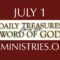 July 1 -Daily Treasures Ministries