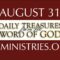 August 31 -Daily Treasures Ministries