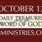 October 12 -Daily Treasures Ministries