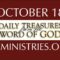 October 18 -Daily Treasures Ministries