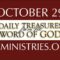 October 29 -Daily Treasures Ministries