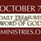 October 7 -Daily Treasures Ministries