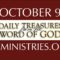 October  9 -Daily Treasures Ministries