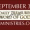 September 30 -Daily Treasures Ministries