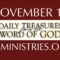 November 10 -Daily Treasures Ministries