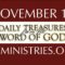 November 11 -Daily Treasures Ministries