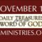 November 12 -Daily Treasures Ministries