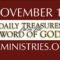 November 19 -Daily Treasures Ministries