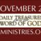 November 28 -Daily Treasures Ministries