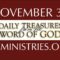 November 30 -Daily Treasures Ministries