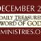 December 20 -Daily Treasures Ministries