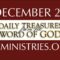 December 22 – Daily Treasures Ministries