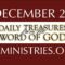 December 26 – Daily Treasures Ministries